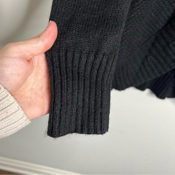 Levi's Womens Size Medium Black Angora Blend One Button Shawl Collar Cardigan - Picture 4 of 11